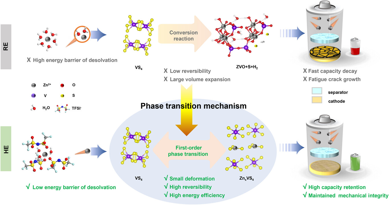 First-Order Phase Transformation in Highly Concentrated Electrolyte for High-Rate and Long-Cycle Aqueous Zn-Ion Battery