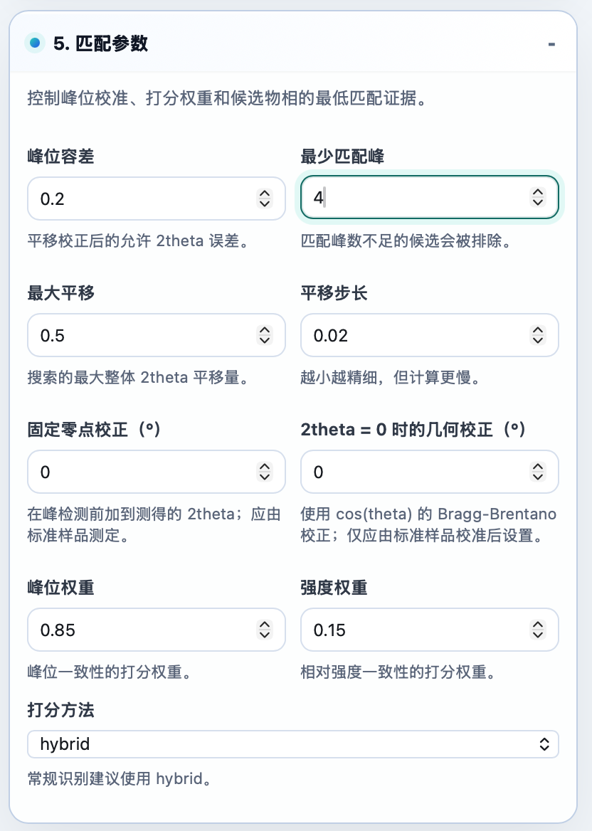 XMatcher 匹配参数截图